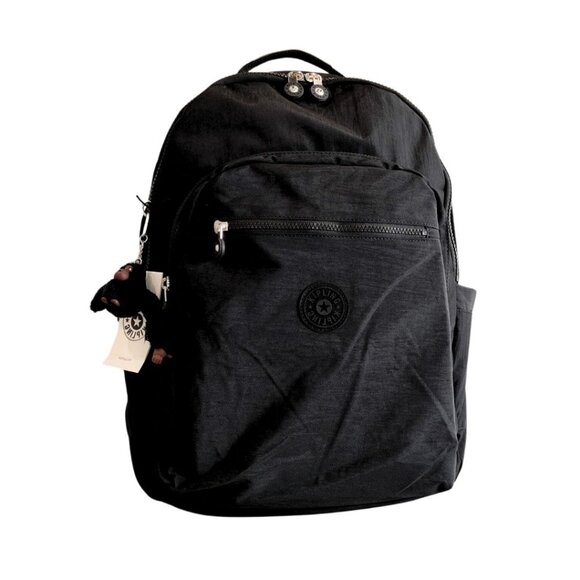 Vintage brand new Extra Large 47cm xl 17" Laptop Kipling Seoul Backpack black - Picture 1 of 12
